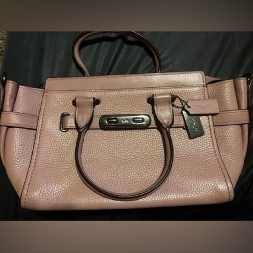 Coach Swagger 27 dusty rose pink style 87295 leather handbag